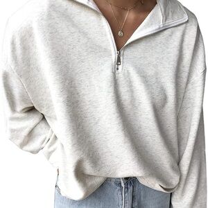 Women's Cream Quarter-Zip Pullover